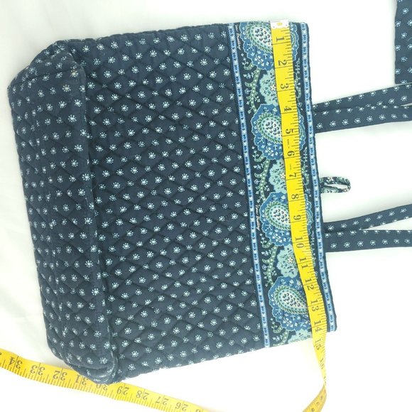 Vera Bradley Womens Navy Blue Floral Shoulder Strap Tote Bag And Zipper Pouch - Picture 10 of 15